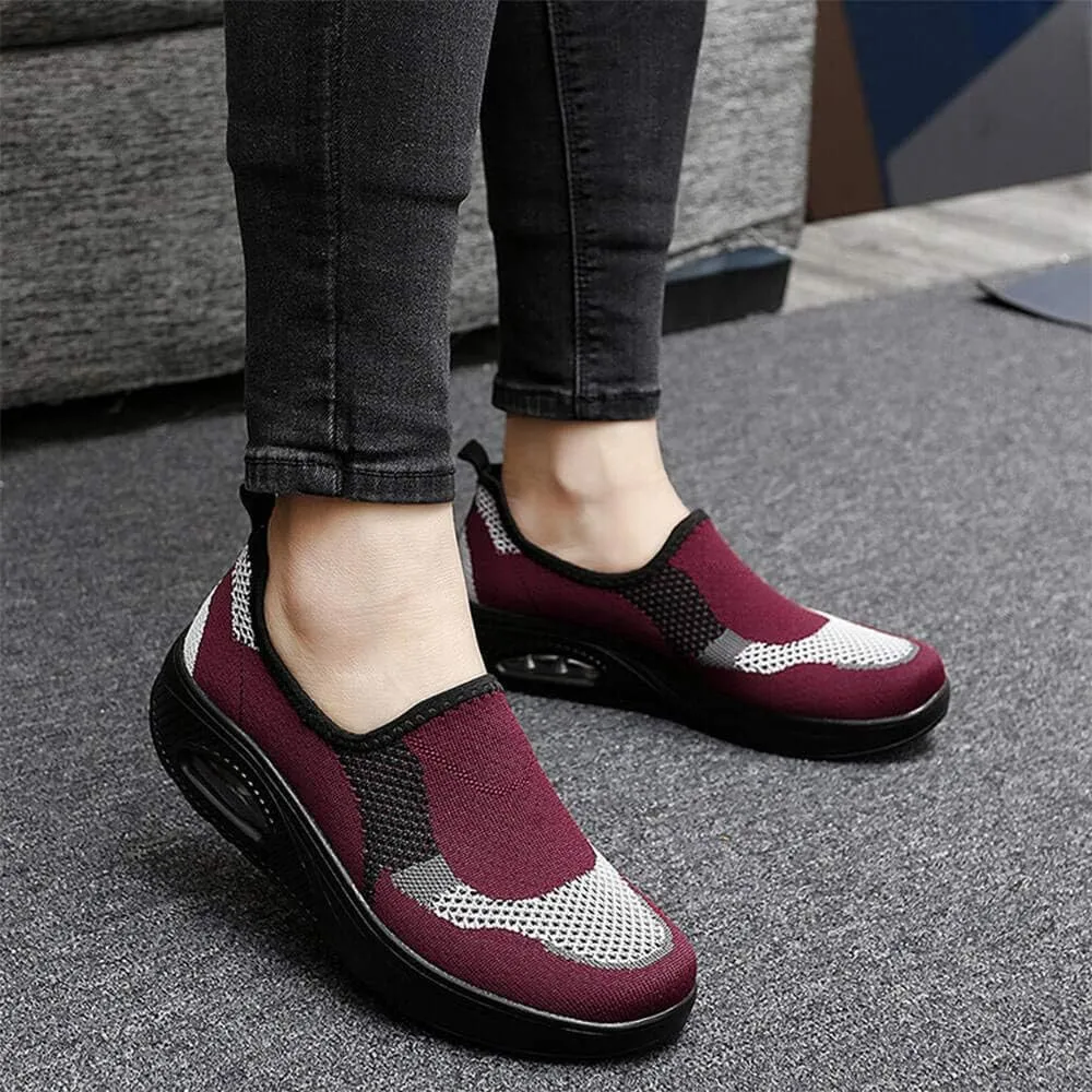 VARSKARC Women's Breathable Casual Air Cushion Slip-on Shoes Walking Running Athletic Sport Shoes