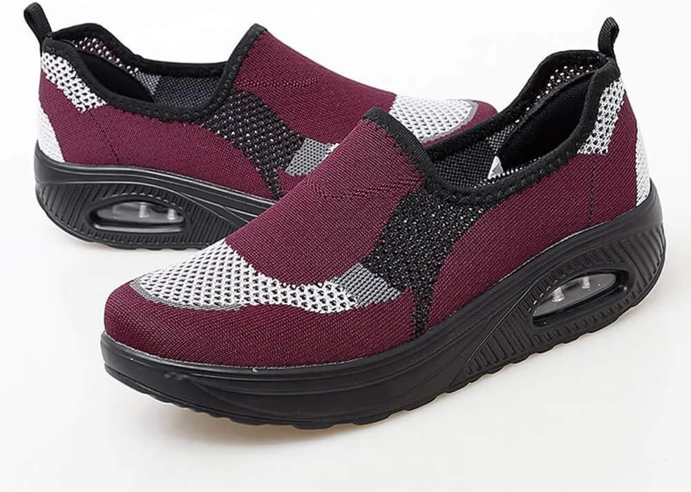 VARSKARC Women's Breathable Casual Air Cushion Slip-on Shoes Walking Running Athletic Sport Shoes