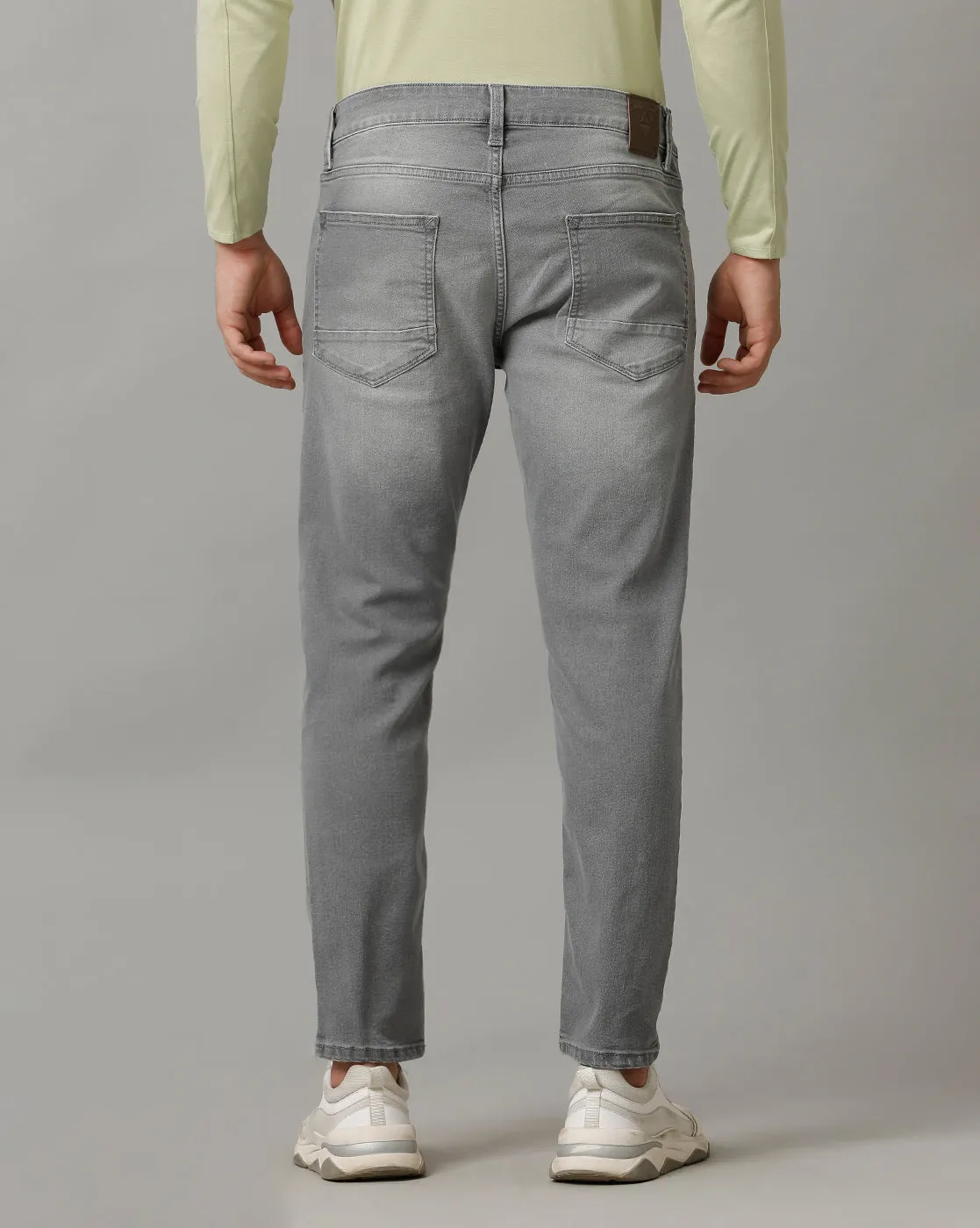 Voi Mens Charcoal Grey Track Cropped Skinny Jeans