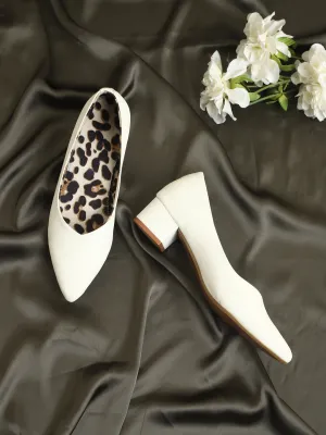 White PU Block Slip On Sandals (TC-SLC-1180-WHT)