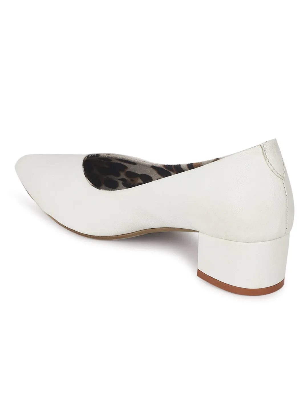 White PU Block Slip On Sandals (TC-SLC-1180-WHT)