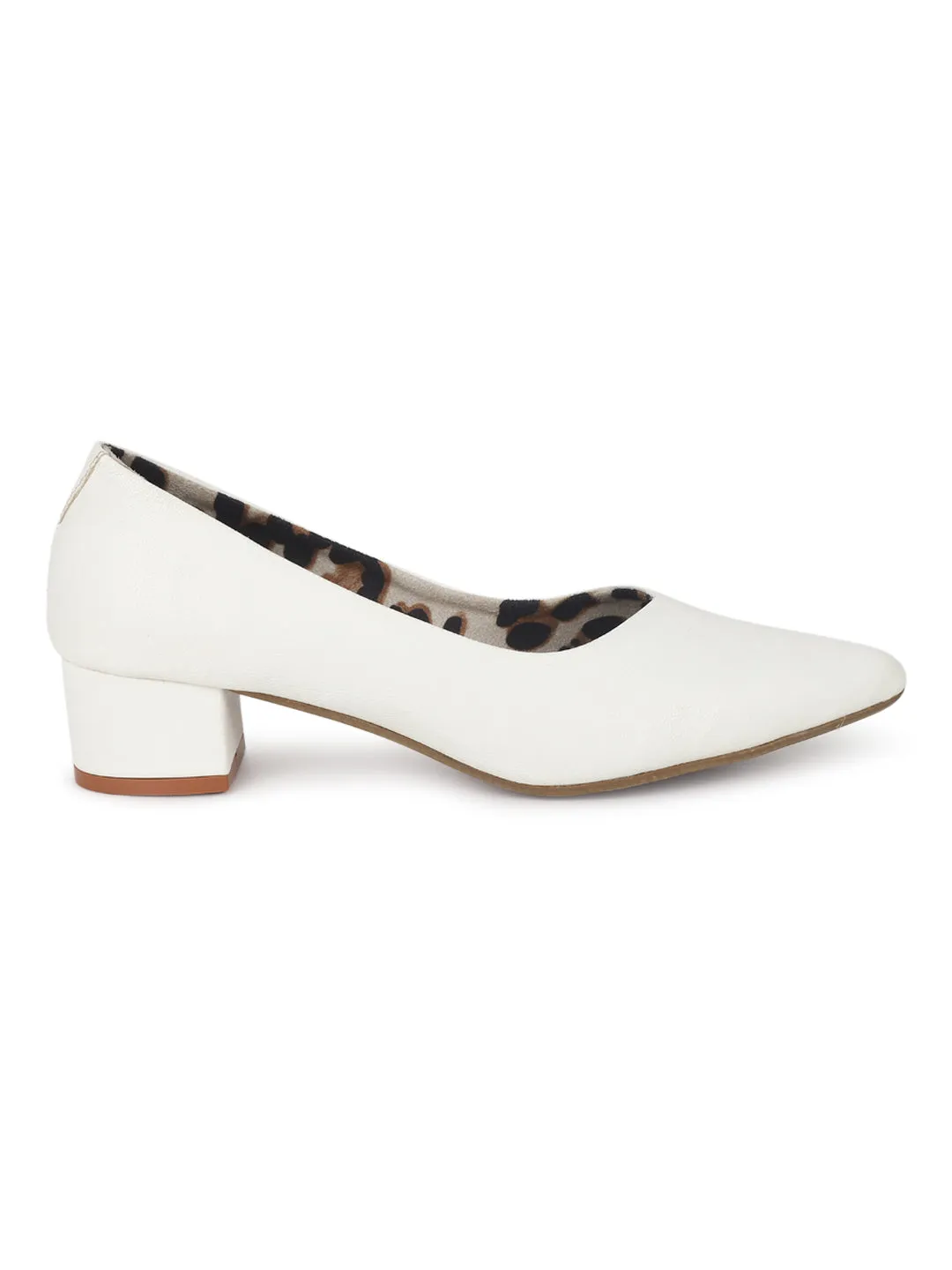 White PU Block Slip On Sandals (TC-SLC-1180-WHT)