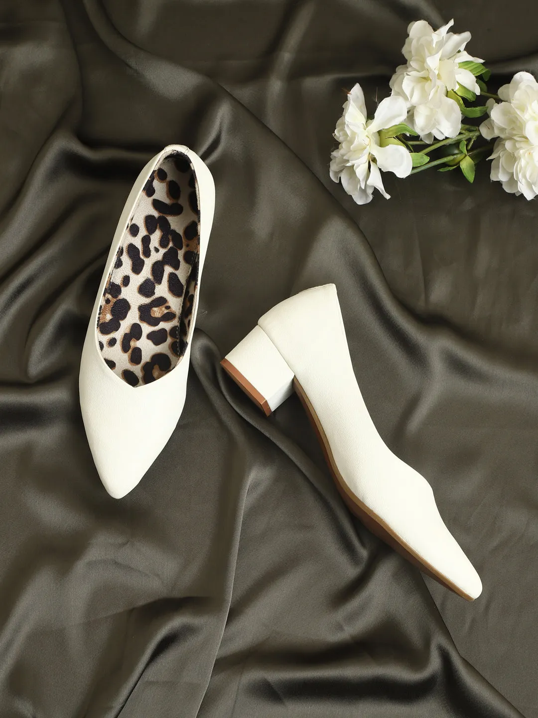 White PU Block Slip On Sandals (TC-SLC-1180-WHT)