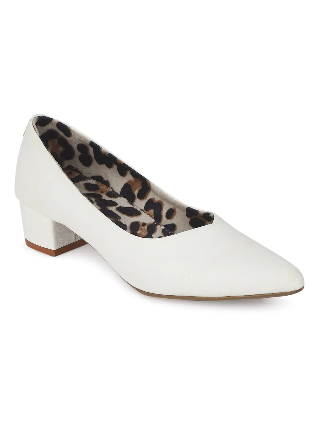 White PU Block Slip On Sandals (TC-SLC-1180-WHT)