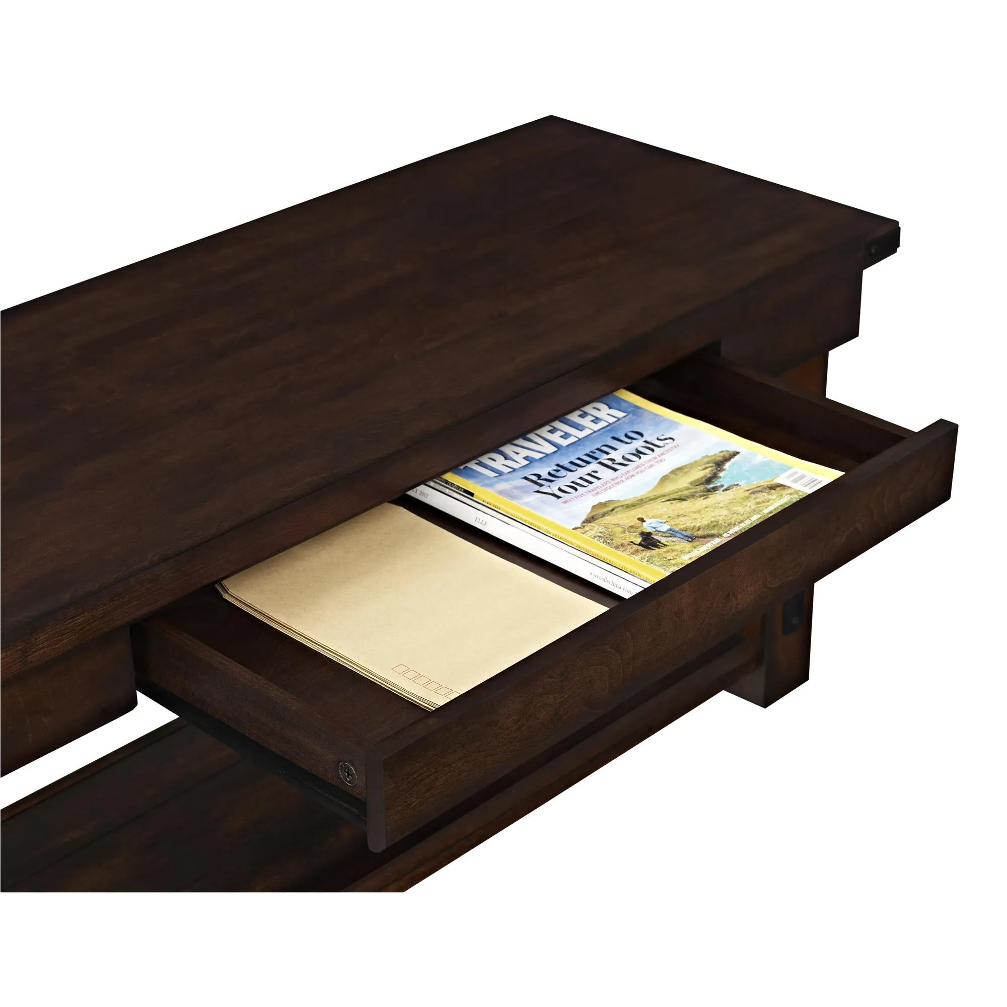 Wildwood Wood Veneer Entryway Bench, Espresso