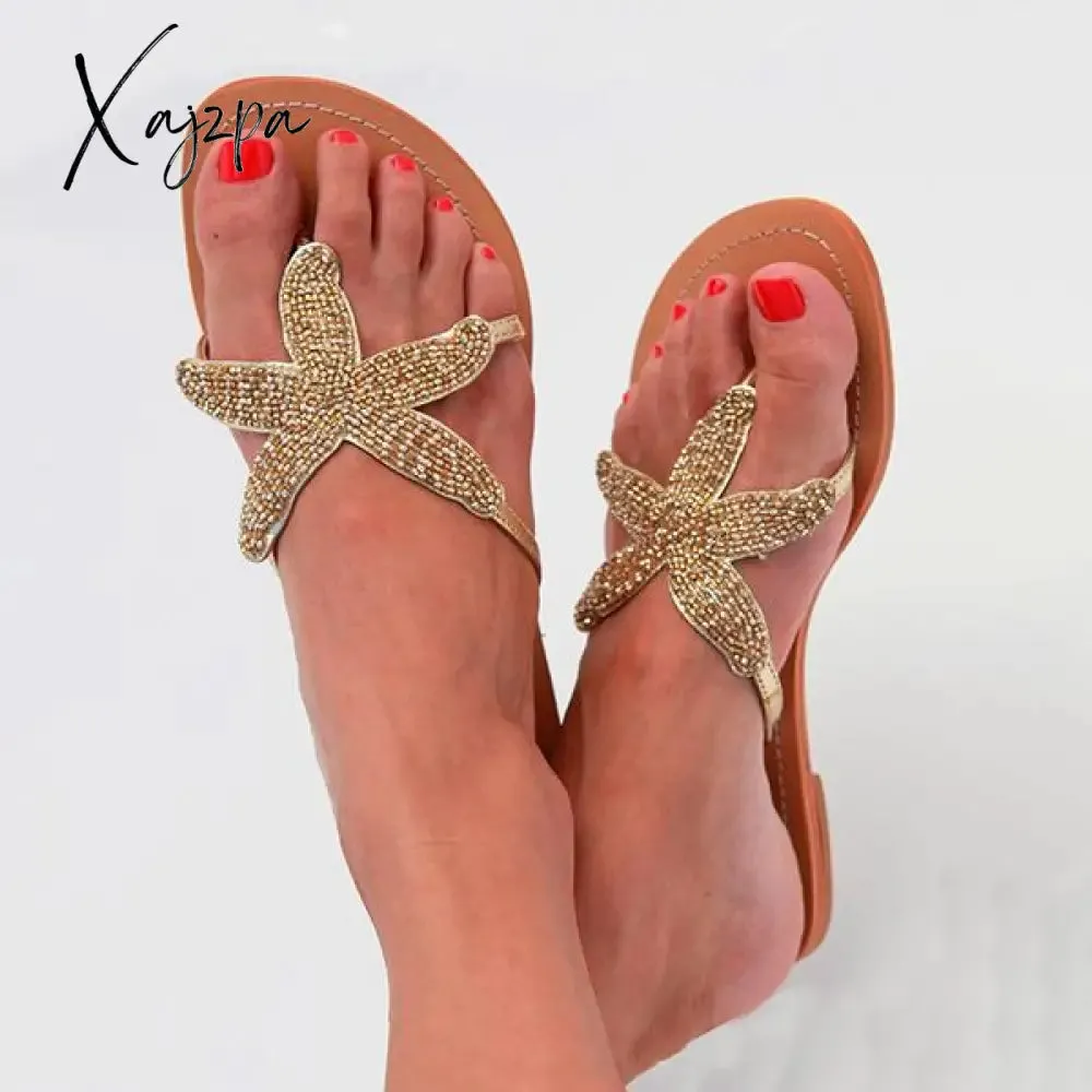 Xajzpa - Women Summer Slippers Hawaiian Starfish Beach Flat Sandals