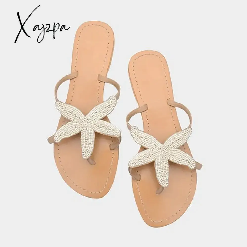 Xajzpa - Women Summer Slippers Hawaiian Starfish Beach Flat Sandals