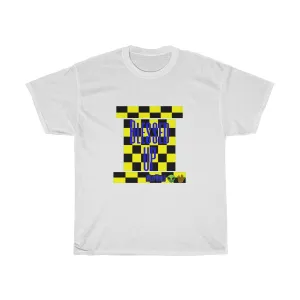 Yellow Checkered w/Blue " Bless Up" Unisex Heavy Cotton Tee 