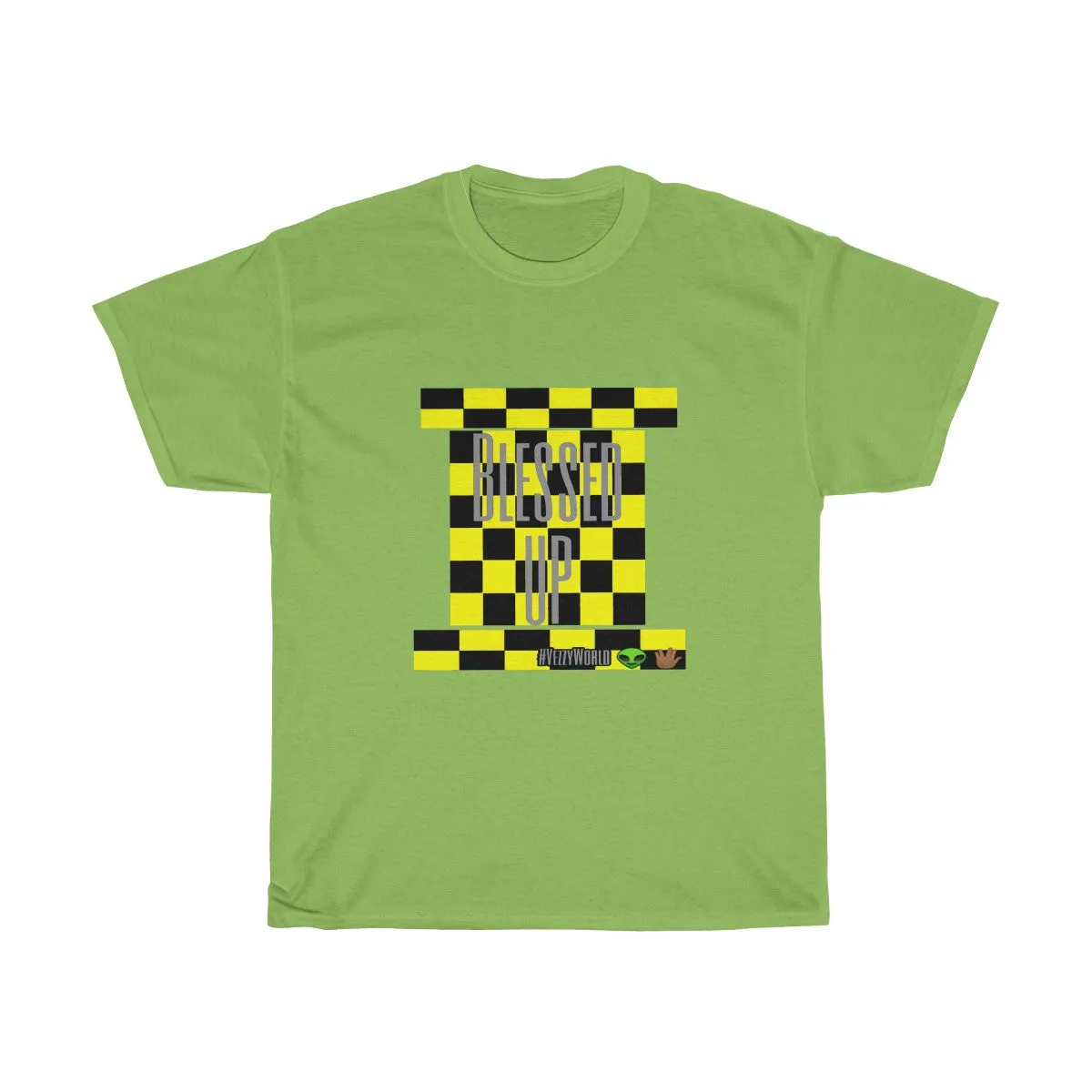 Yellow Checkered w/Grey " Blessed Up" Tee 