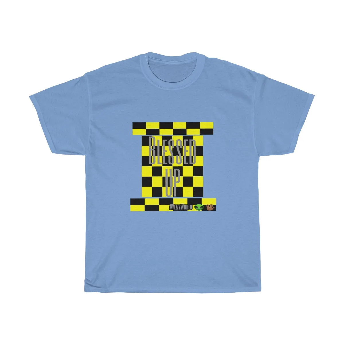 Yellow Checkered w/Grey " Blessed Up" Tee 