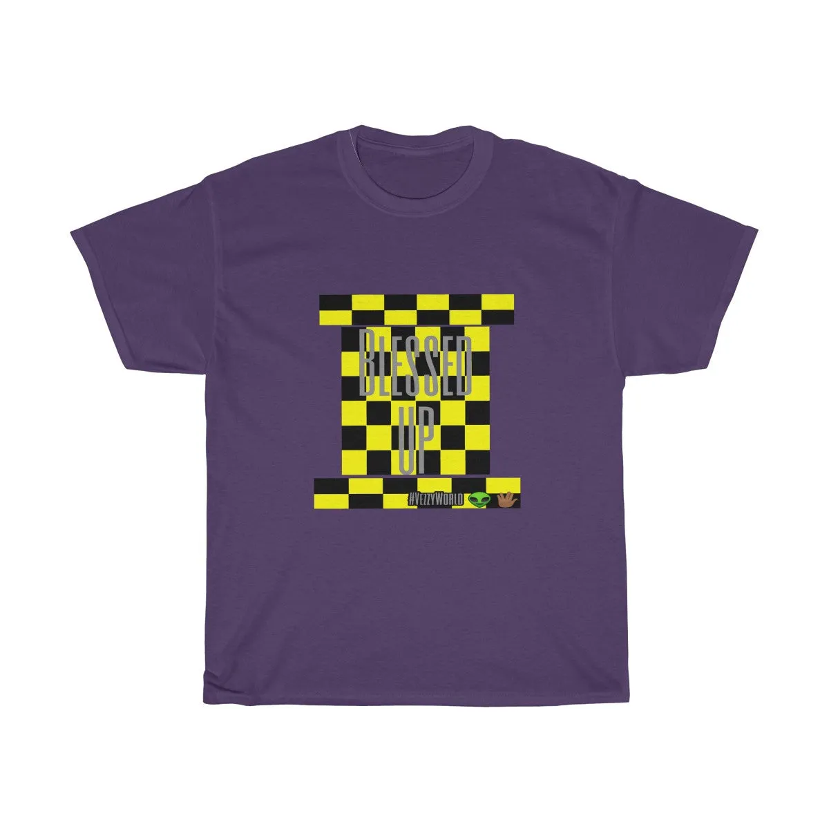 Yellow Checkered w/Grey " Blessed Up" Tee 