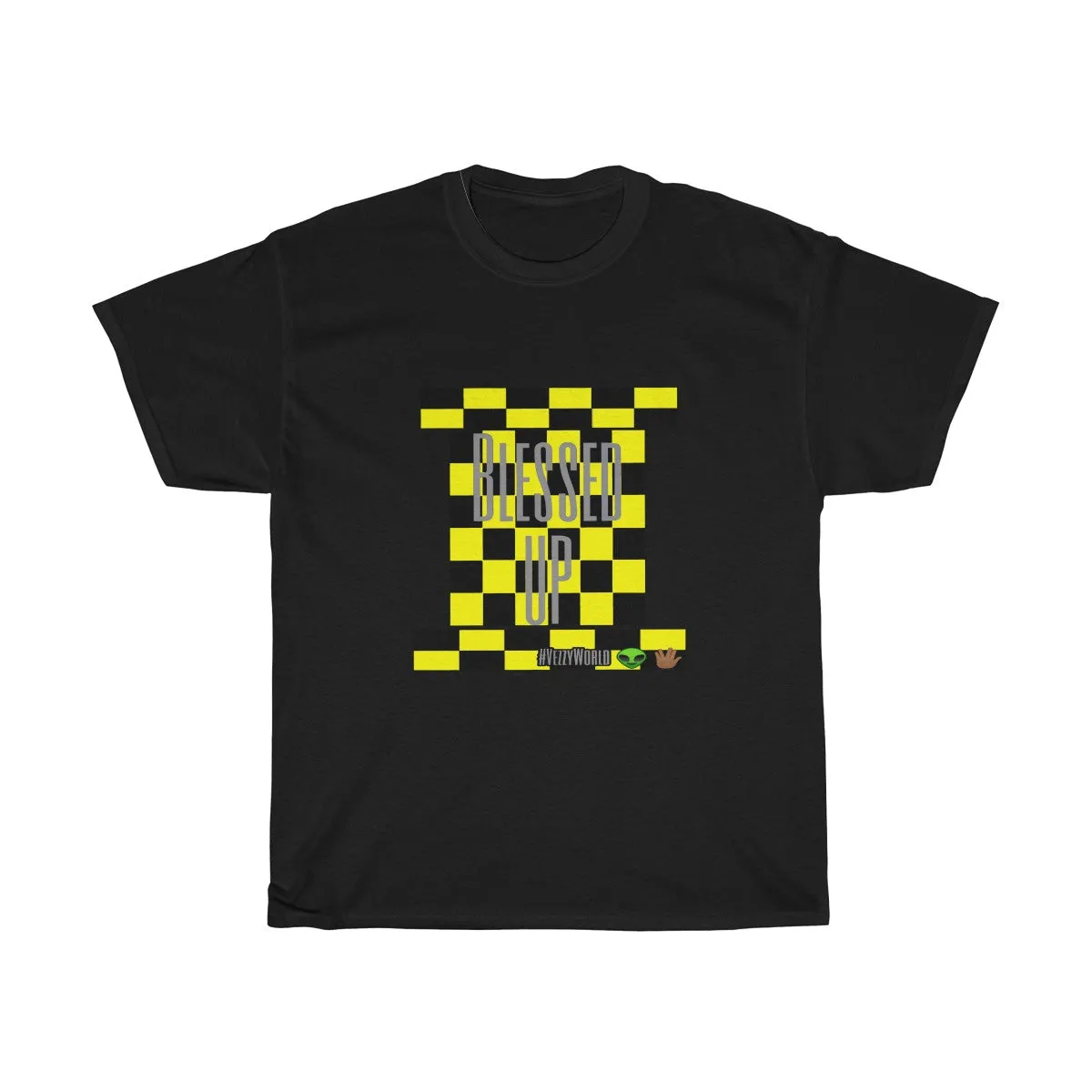 Yellow Checkered w/Grey " Blessed Up" Tee 