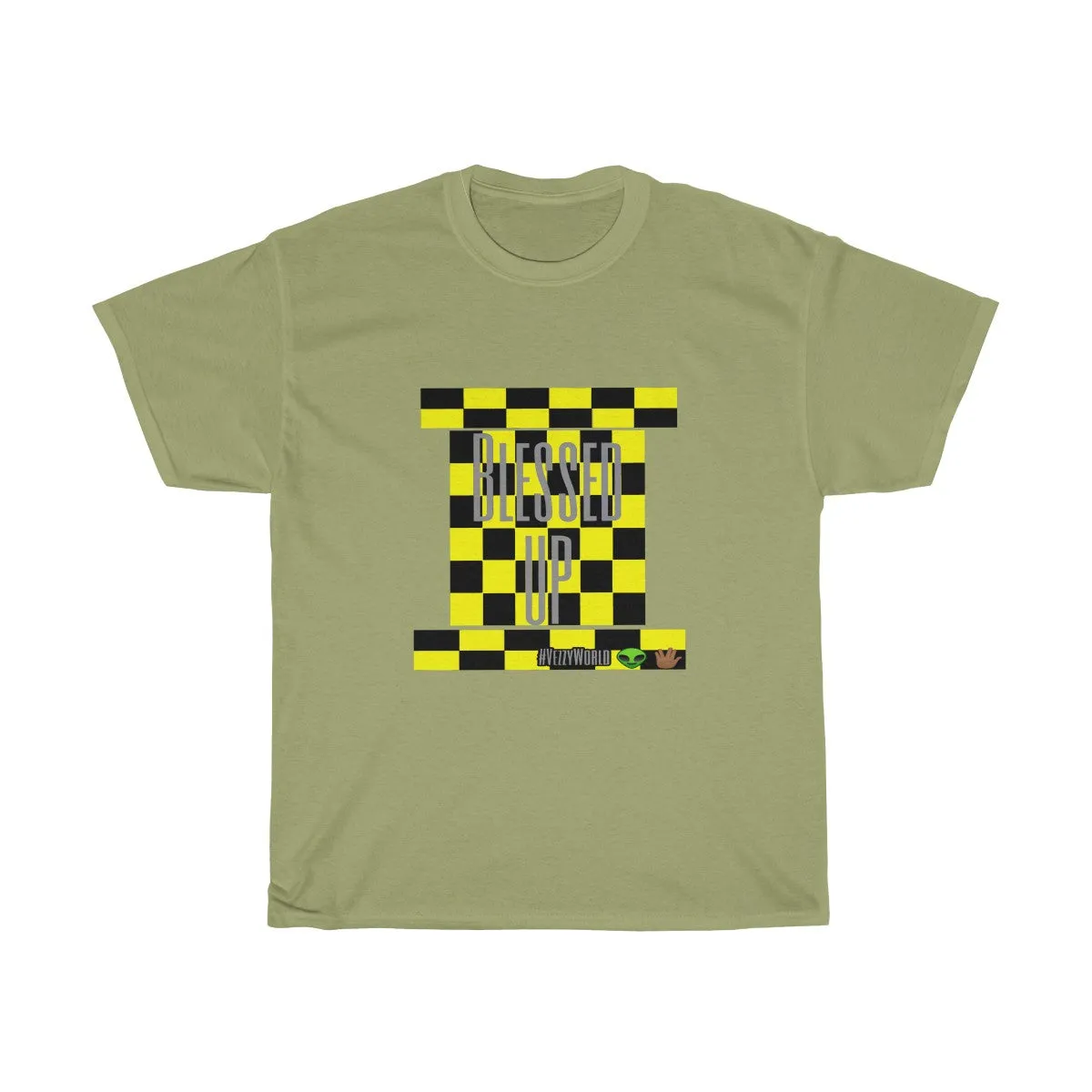 Yellow Checkered w/Grey " Blessed Up" Tee 