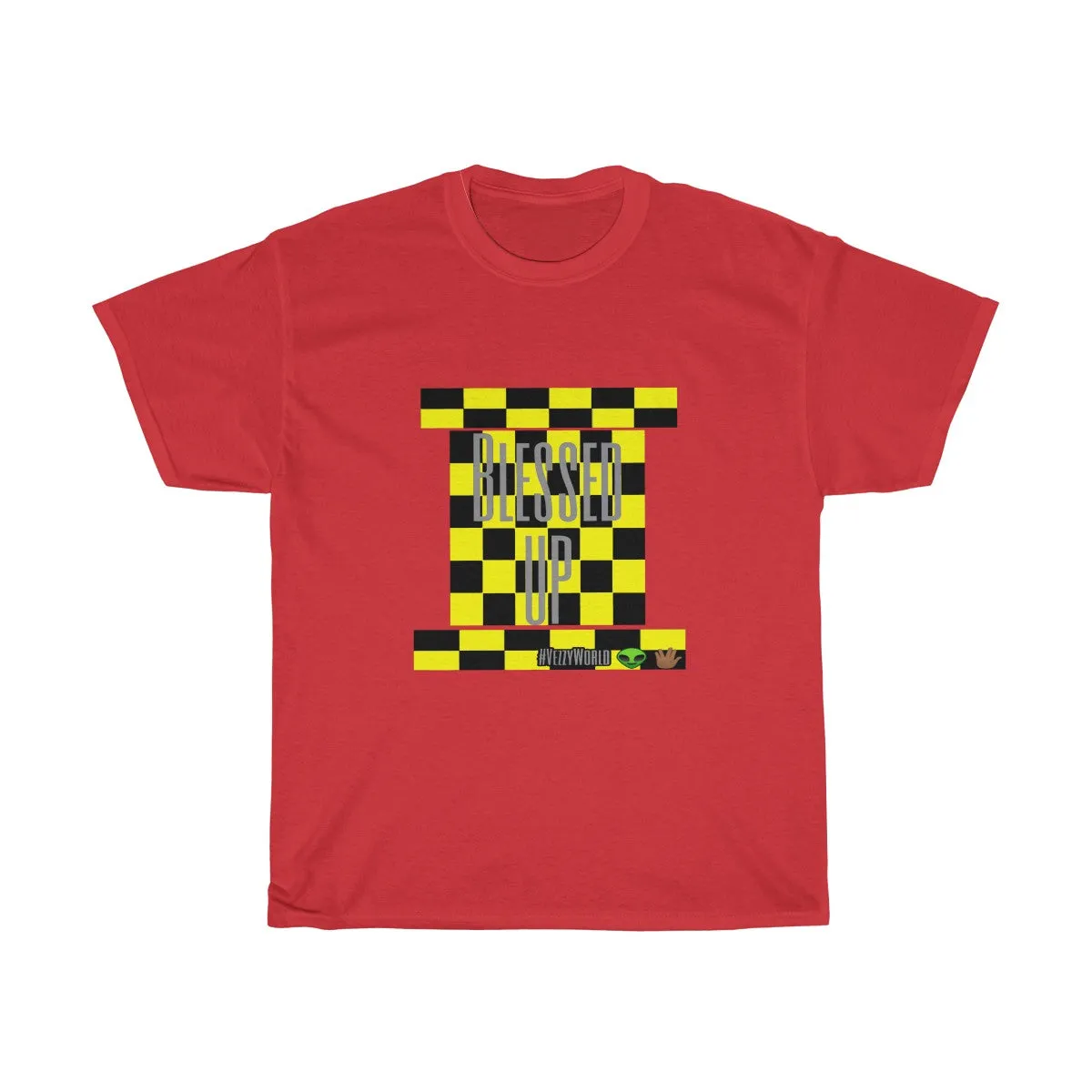 Yellow Checkered w/Grey " Blessed Up" Tee 