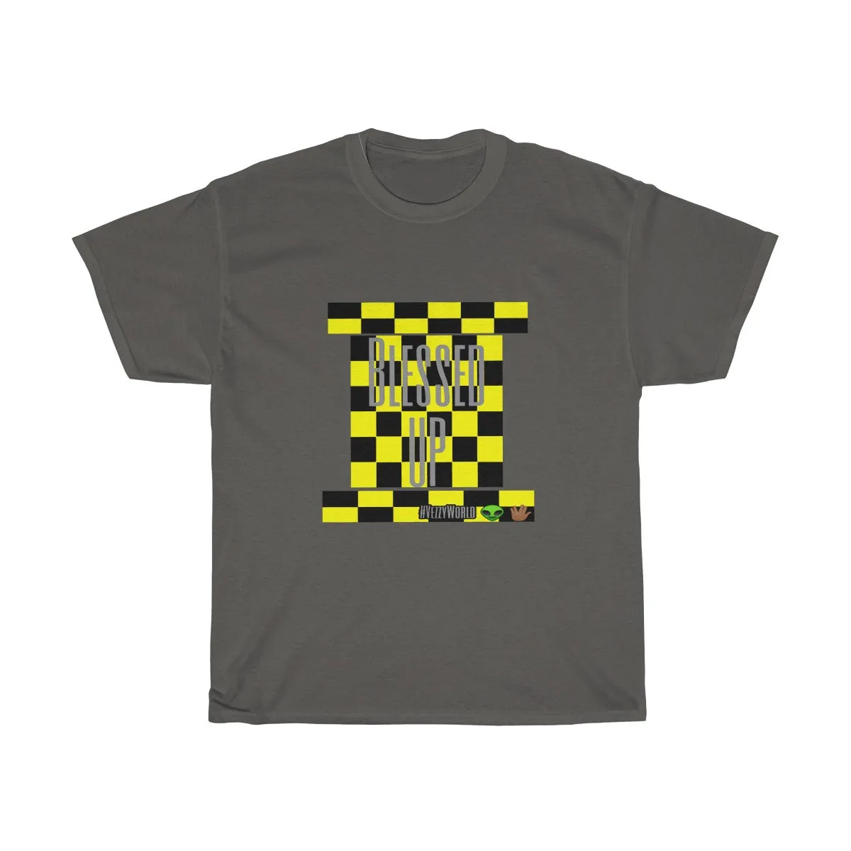 Yellow Checkered w/Grey " Blessed Up" Tee 