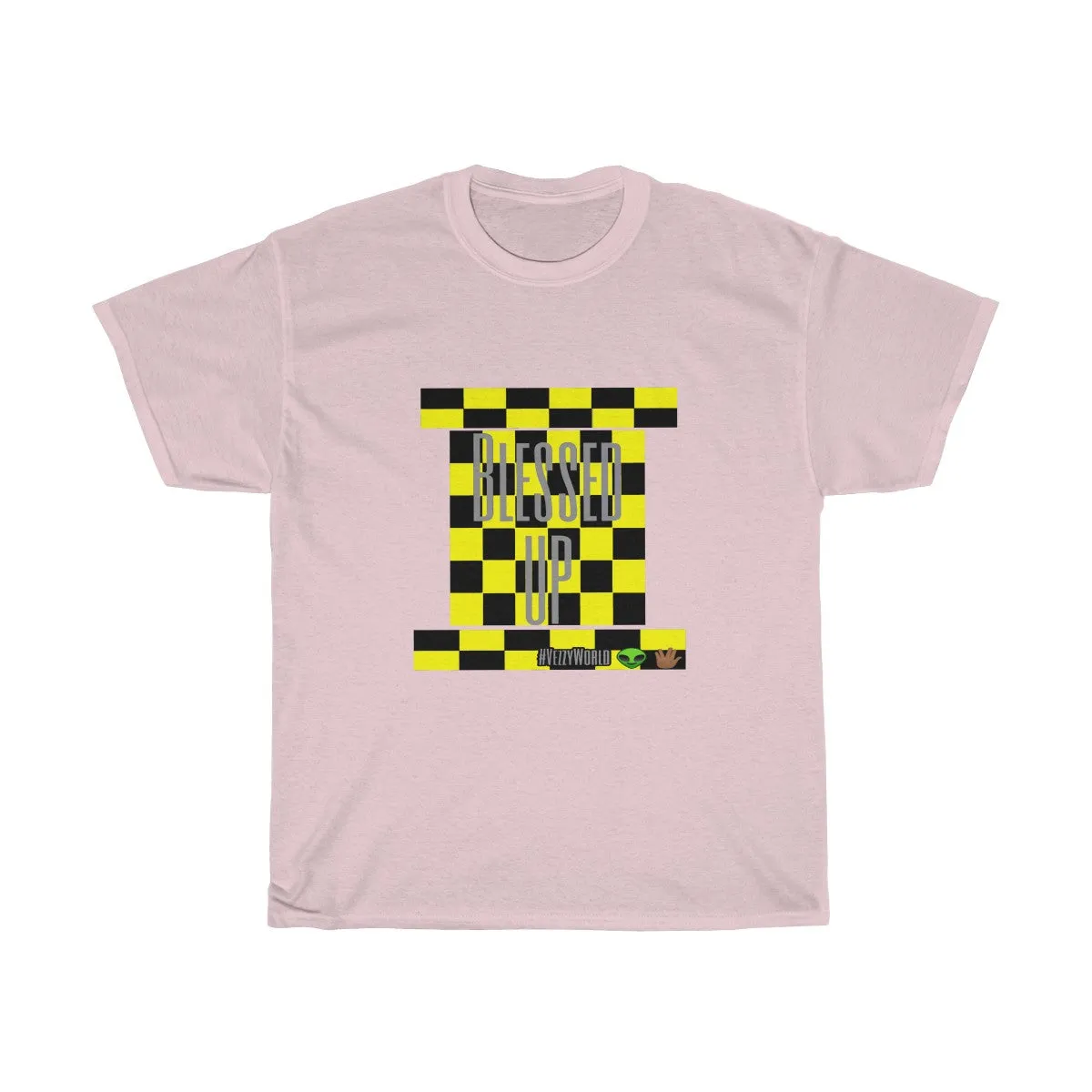 Yellow Checkered w/Grey " Blessed Up" Tee 