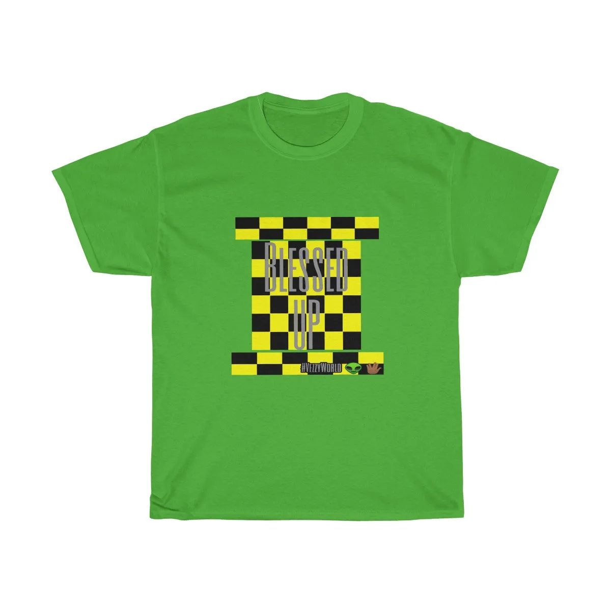 Yellow Checkered w/Grey " Blessed Up" Tee 