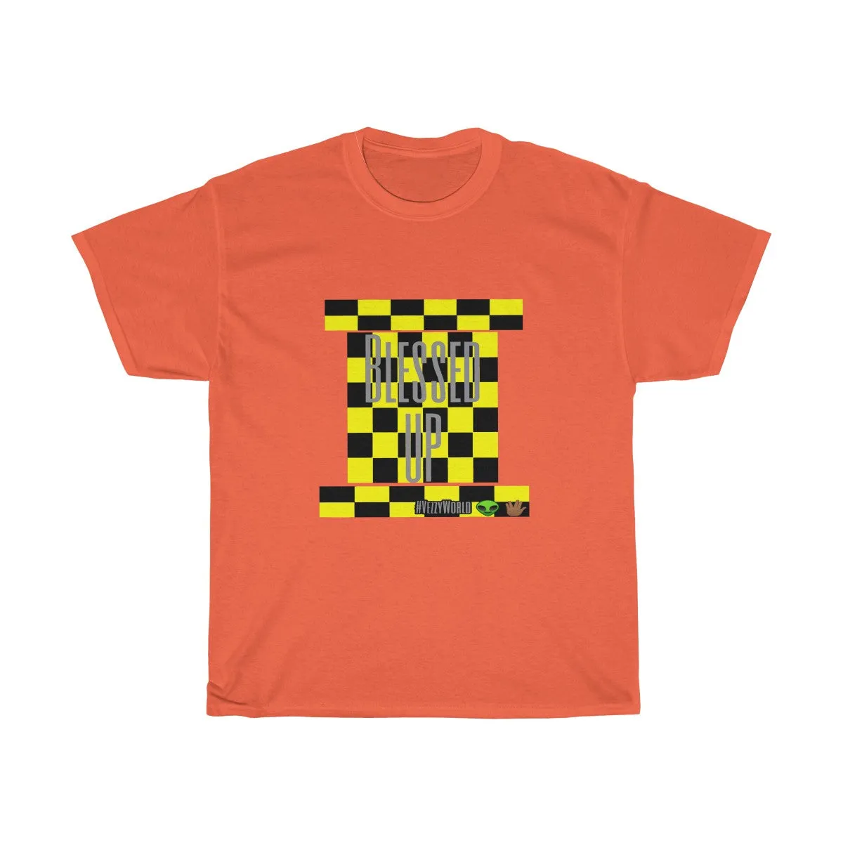 Yellow Checkered w/Grey " Blessed Up" Tee 