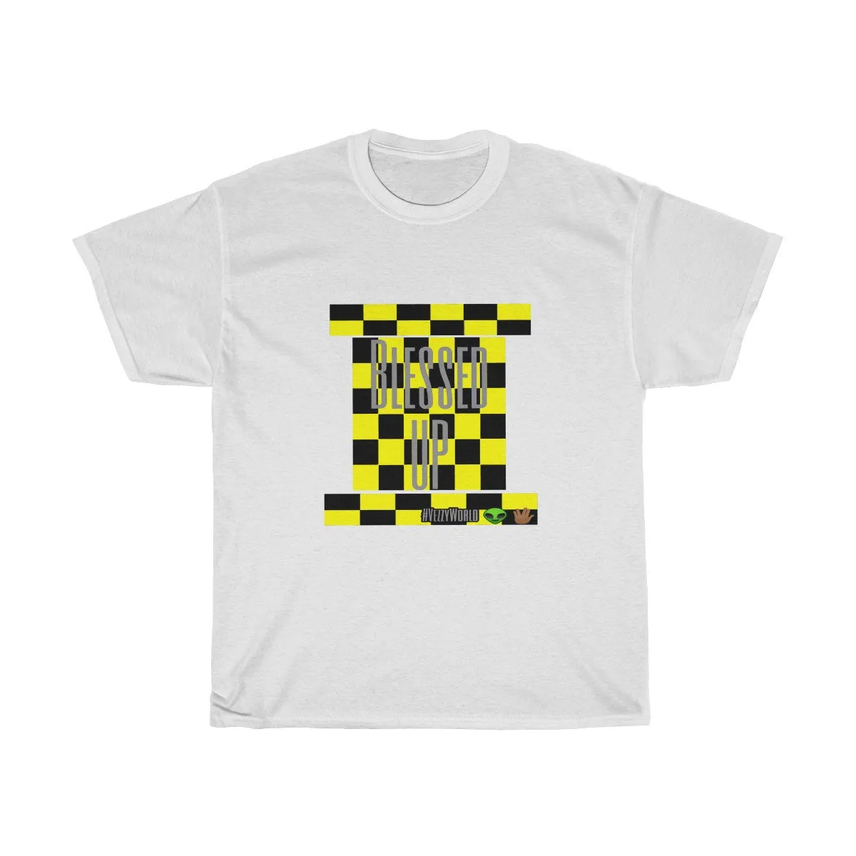 Yellow Checkered w/Grey " Blessed Up" Tee 